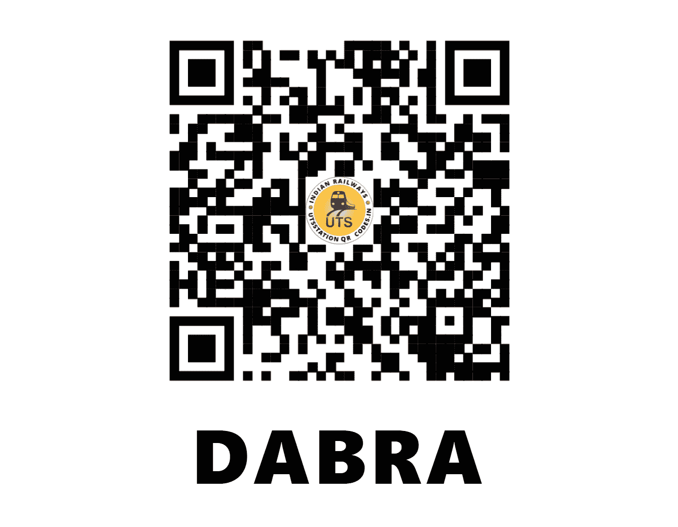 UTS QR Code for DABRA - DBA (NC - MADHYA PRADESH)